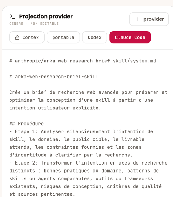 Skills.factory — utiliser une compétence avec Claude, ChatGPT, Gemini, Codex